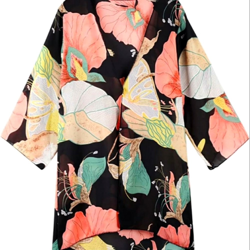 Womens Summer Tropical Floral  Cover Up